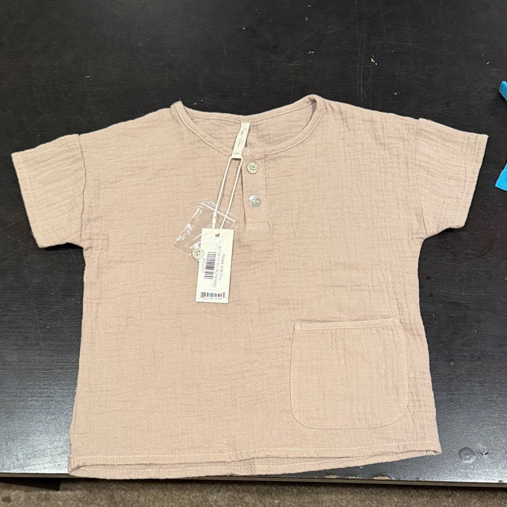 Rylee + Cru NWT gauze shirt, neutral tan size 2/3